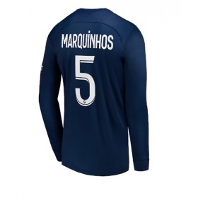 Herren Fußballbekleidung Paris Saint-Germain Marquinhos #5 Heimtrikot 2022-23 Langarm